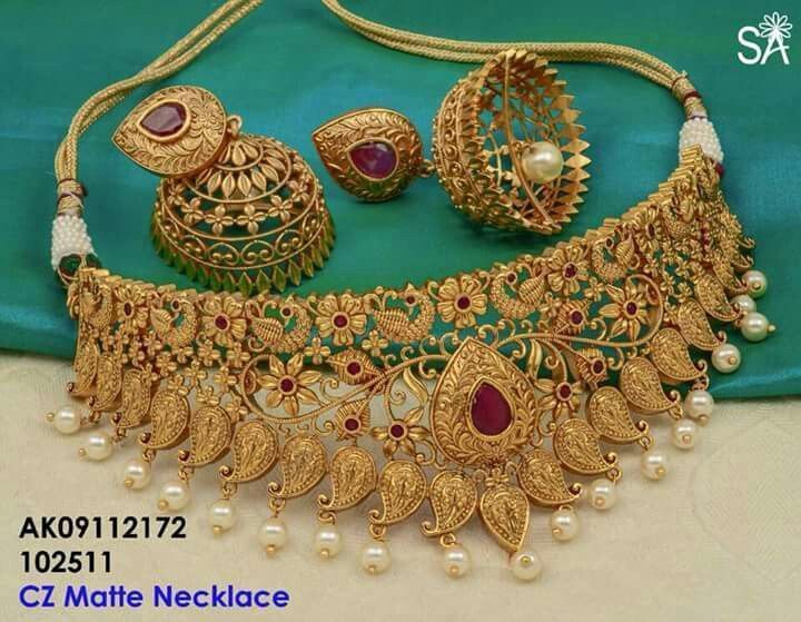 CZ Matte Necklace set