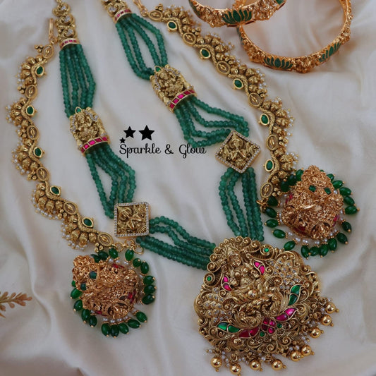 Women Art and Jhumka Necklace With Moti Work