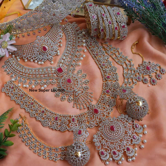 New Jewellery Austrian Diamond Necklace Combo for Wom