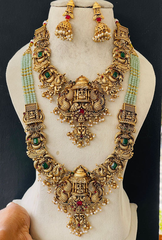 Bridal Goddess Combo Set with Pastel Green Beads
