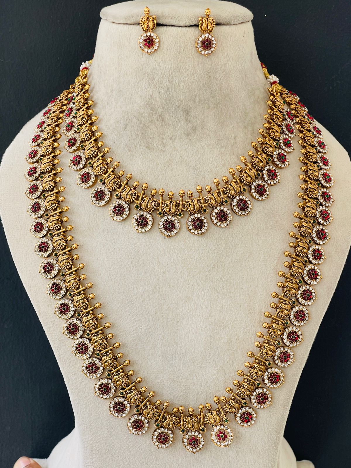 Multi Stone Flower Bridal Set