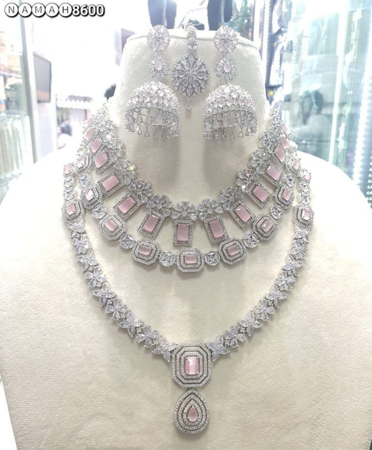 Rose Stone Zhankar Look Necklace Set